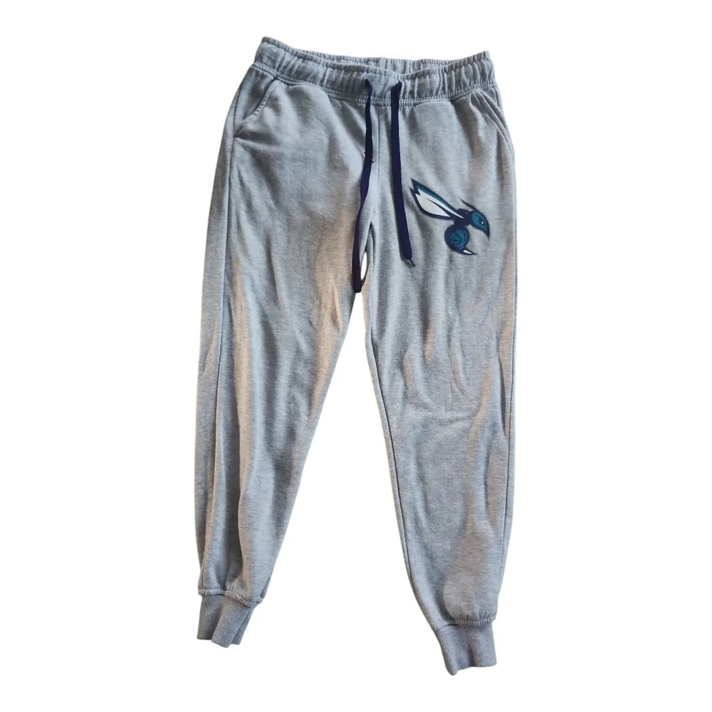 NBA Charlotte Hornets Sweatpants Gray Joggers Small Blue Logo